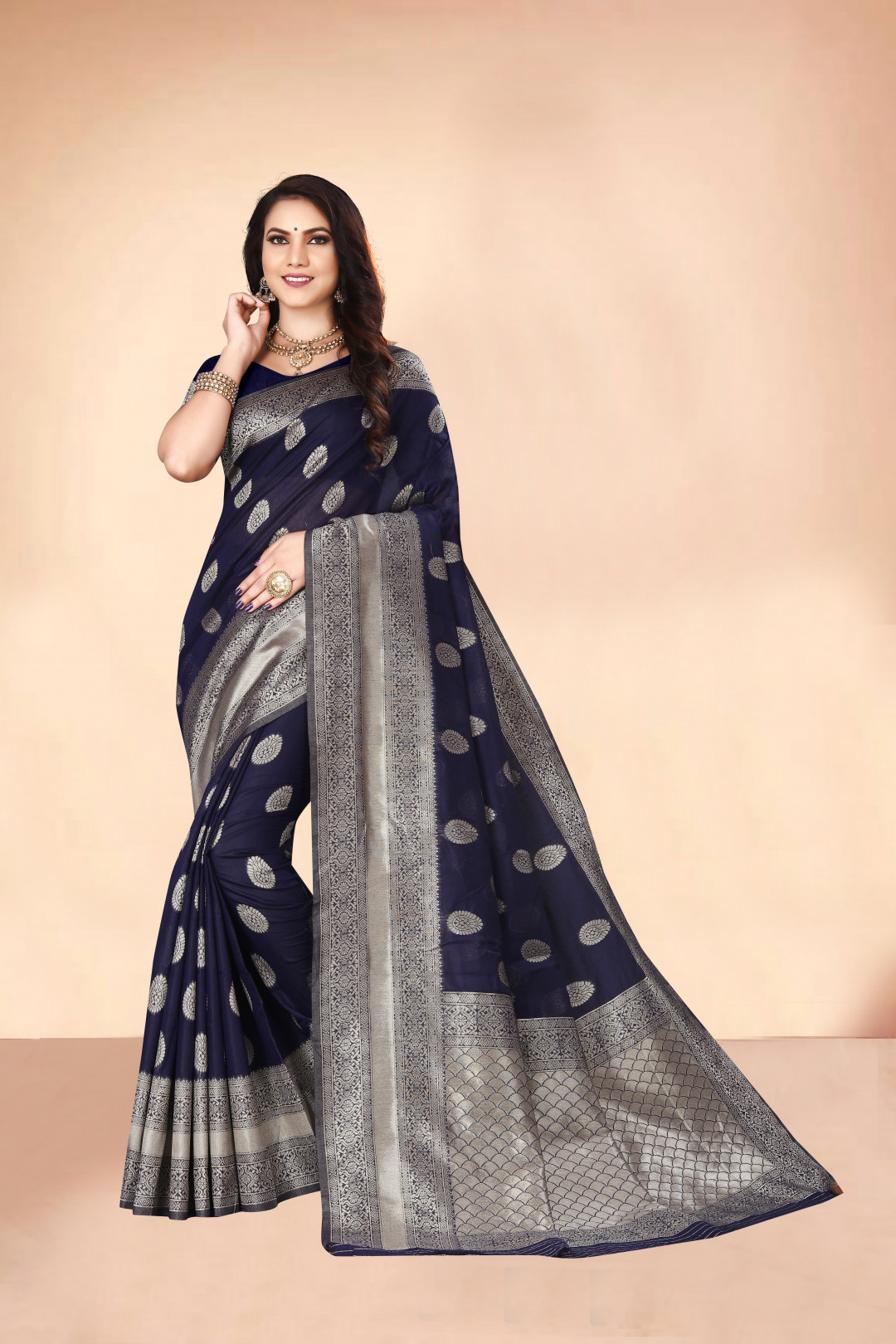 Soft cotton silk saree with jacquard weaving butta
