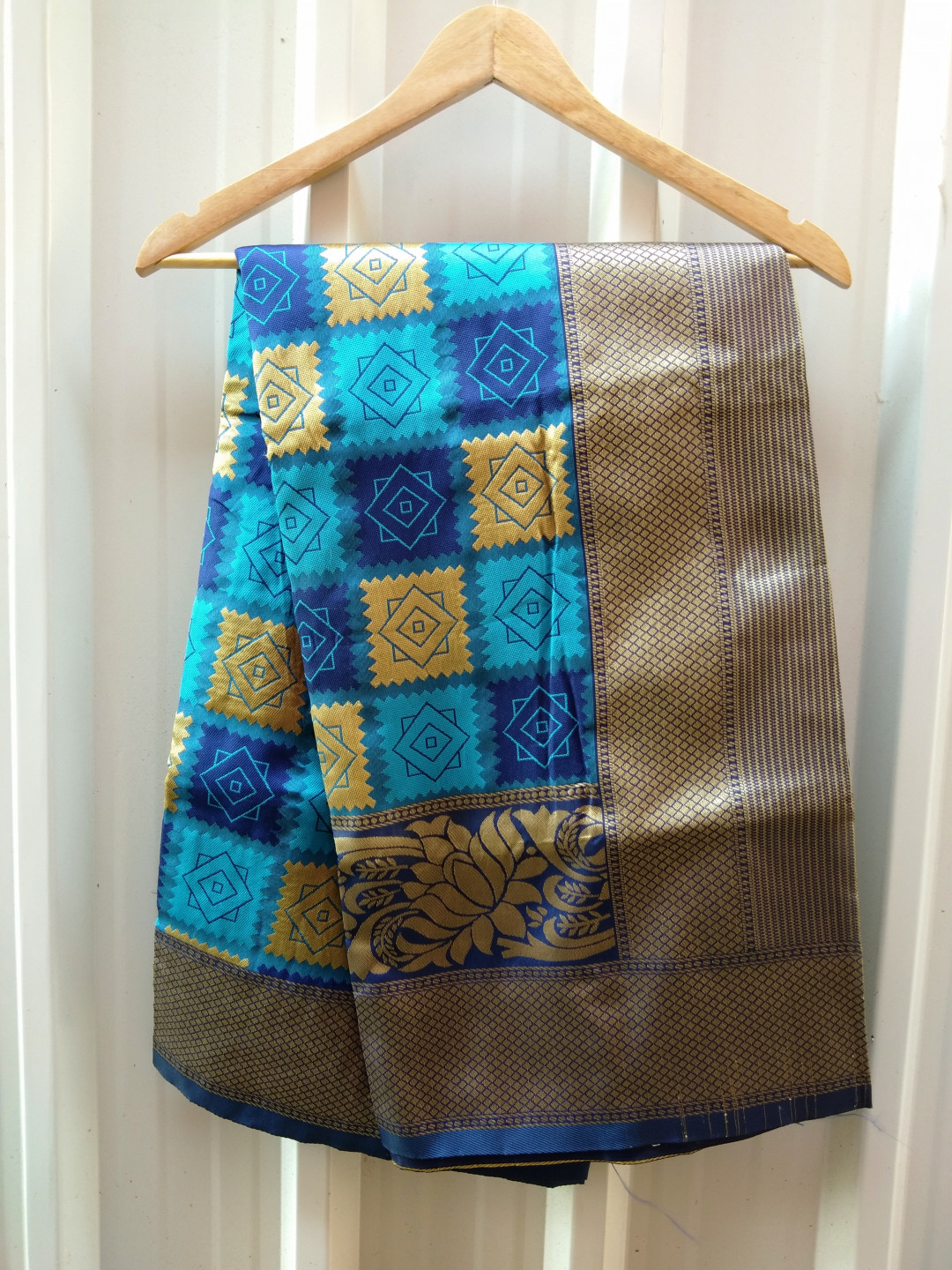 Blue color soft banarasi silk saree