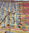 Off white color patola silk saree with weaving work