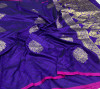 Purple color banarasi silk saree with weaving work