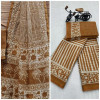Chiku color chanderi cotton saree with zari weaving border