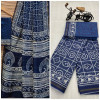 Nevy blue color chanderi cotton saree with zari weaving border