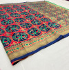 Gajari color banarasi silk saree with gold zari weaving work
