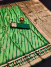 Parrot green color soft banarasi silk saree with zari work