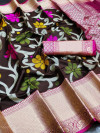 Brown color handloom silk saree