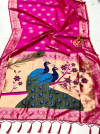 Rani pink color soft banarasi silk saree with zari woven work