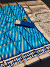 Firoji color soft banarasi silk saree with zari work
