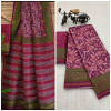 Pink color chanderi cotton saree with zari weaving border