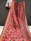 Pink color soft silk saree with kalamkari printed work