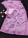 Lavendar color soft organza silk saree with sequence work