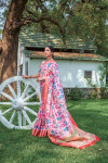 Pink color paithani silk saree with digital printed work