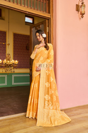 Buy Mehendi Green Hand Embroidered Lucknowi Chikankari Saree With Blouse ( Cotton) 15053 | www.maanacreation.com