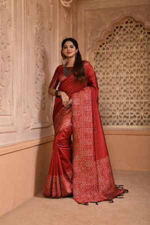 Buy Dark Red South Silk Saree online-Karagiri – Karagiri Global