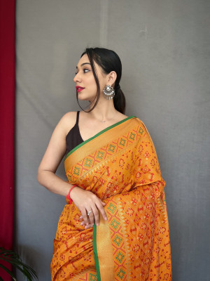 Yellow Silk Traditional Patola Saree (Vibrant Traditional Wear) in  Pali-Marwar at best price by Maharaja Products - Justdial