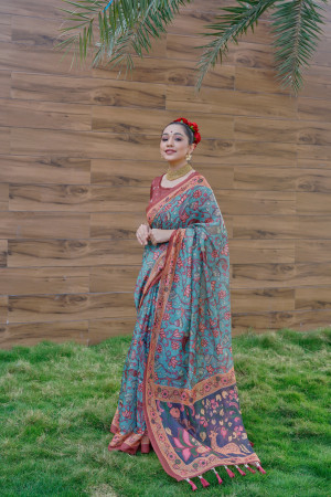 Buy Mist Rose Kalamkari Printed Saree With Blouse by Designer ARCHANA JAJU  Online at Ogaan.com