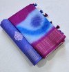 Pink color handloom linen saree with digital printed work