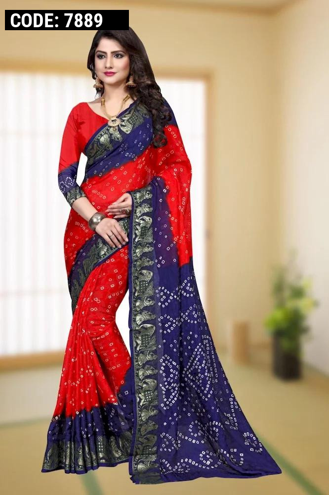 PURE MOSS KALMAKARI WITH BANDHANI SAREE with SUPER MIRROR WORK and sty –  Priyaz Gallery