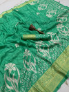 Pisata green color dola silk saree with weaving work