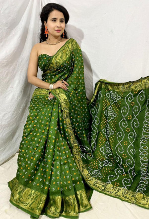 Banarasi Cotton Linen Mix Saree With Resham Peacock Weaving-Mehndi Gre –  Banarasikargha
