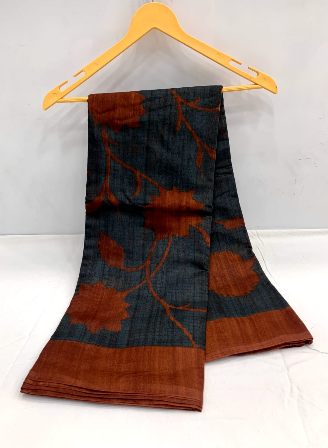 Multi color soft cotton saree with printed work