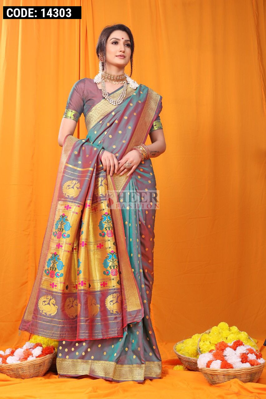 Orange Art Silk Classic Style Saree 5282SR15