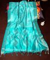 Sky blue color soft tussar silk saree with bandhani printed work