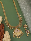 Latest Antique Gold Plated Designer Long Necklace Set