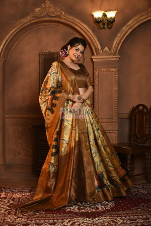 Buy Tussar Pure Silk Saree in Brown Color With Golden Zari Border ,brown Tussar  Silk Saree,handwoven Tussar Saree,partywear Tussar Silk Saree Online in  India - Etsy