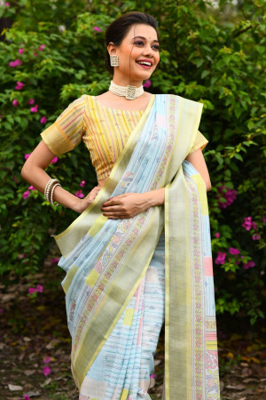 Trending | Morpeach Half N Half Cotton Silk Moti Work Casual Sarees,  Morpeach Half N Half Cotton Silk Moti Work Casual Saris and Morpeach Half N  Half Cotton Silk Moti Work Casual