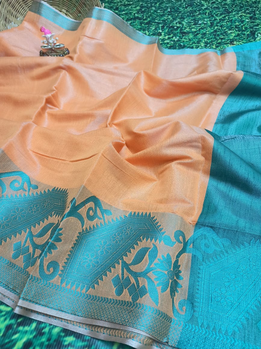 Banarasi Tissue Silk Silver Zari Work Saree