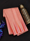 Pink color tussar silk weaving saree with ikat woven border