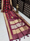 Magenta color kadampalli tussar silk saree with zari woven work