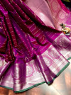 Magenta color jacquard silk saree with zari work