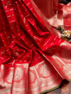 Red color jacquard silk saree with zari work