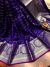 Purple color jacquard silk saree with zari work