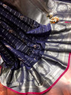 Navy blue color jacquard silk saree with zari work