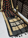 Black color kadampalli tussar silk saree with zari woven work