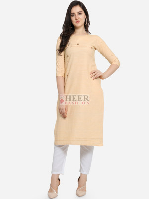 beige color kurti combination