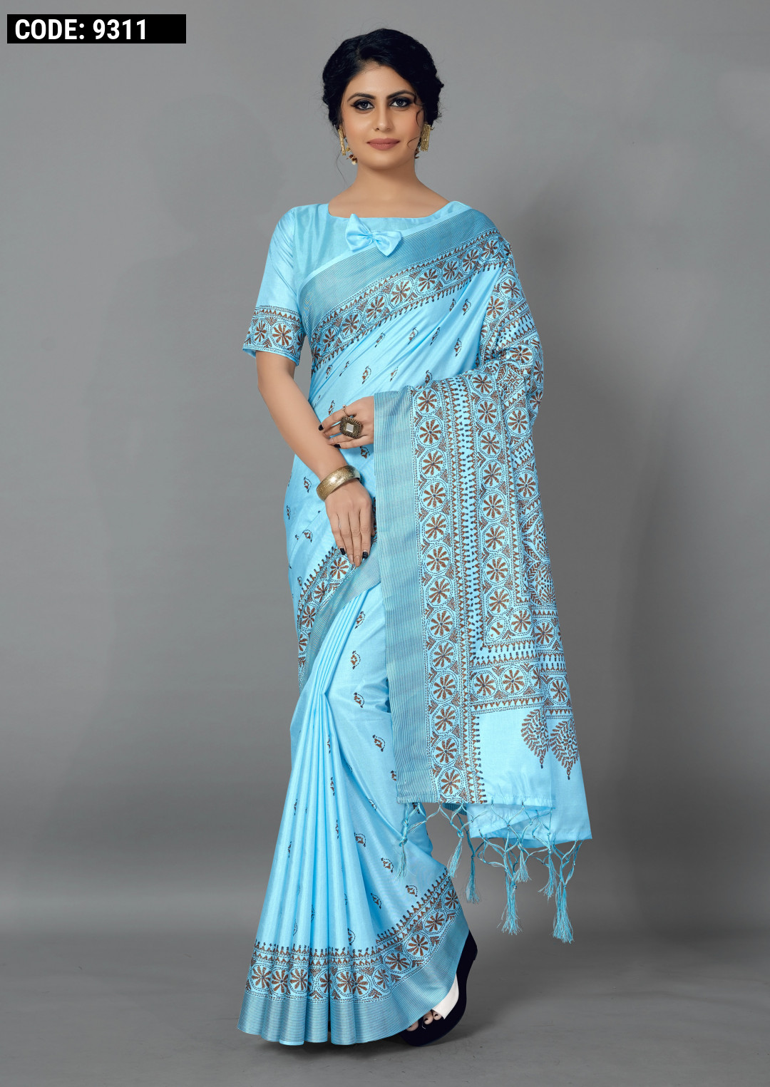 Deshika Fancy Printed Manipuri Uniform Saree - The Chennai Silk Online