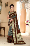 Multi color hand bandhej bandhani silk saree with zari weaving work