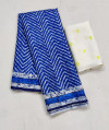 Royal blue color doriya saree with printed work