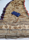 Beige color doriya silk saree with printed work