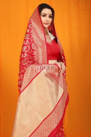 Buy Red Saree Online At Zeel Clothing