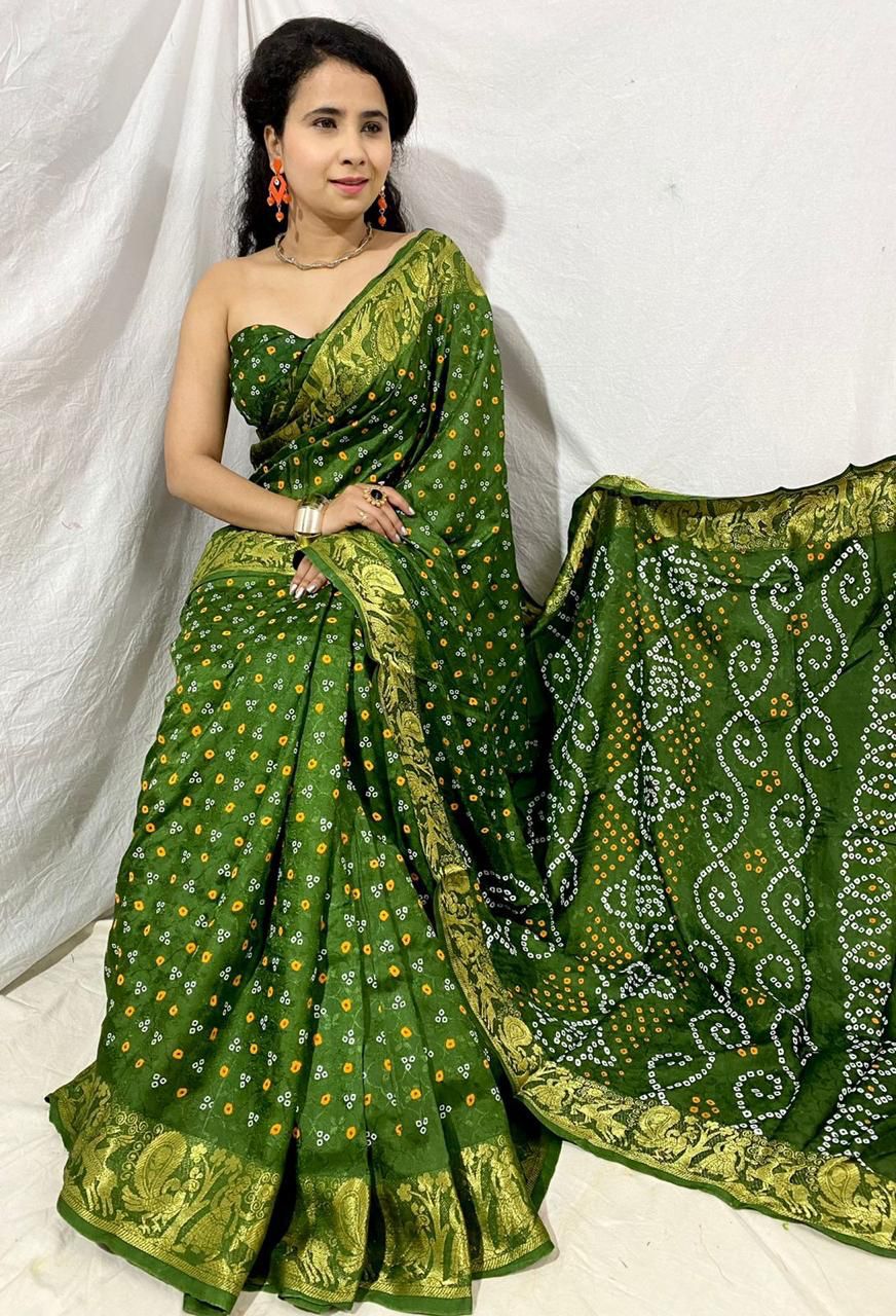 Fancy Fabric Function Wear Embroidered Mehendi Green Color Palazzo Suit