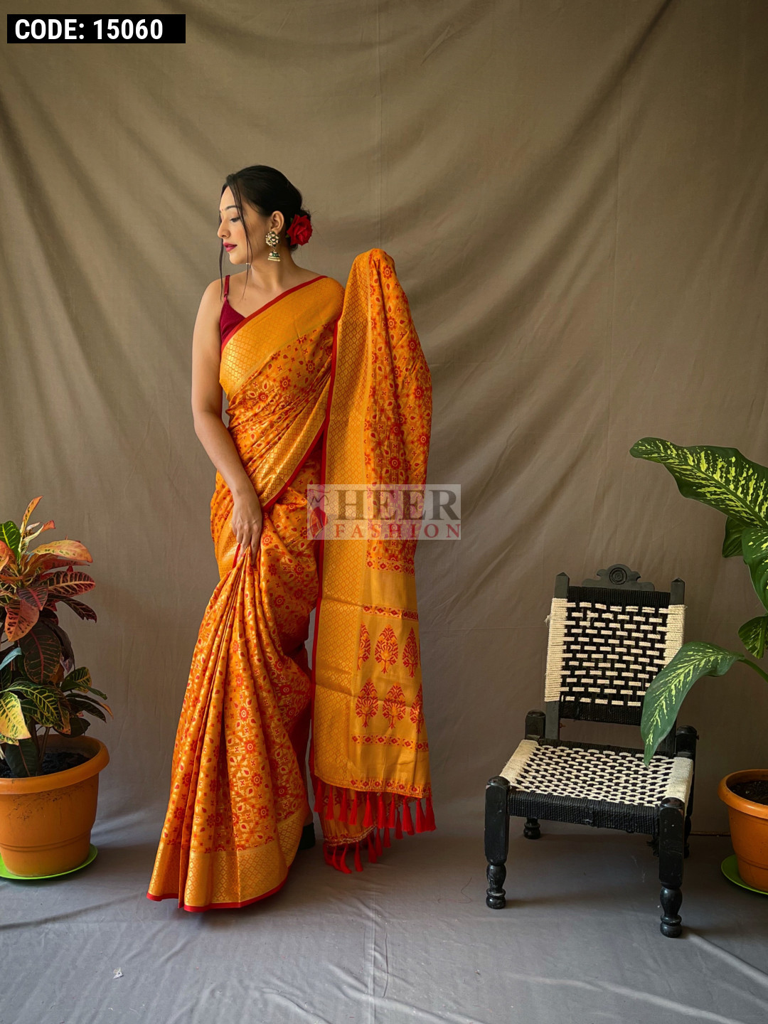 Orange Color Silk Saree With Jacquard Work at Rs 1299.00 | Jacquard Silk  Saree | ID: 25517387088