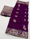 Magenta color soft viscose silk saree with weaving work