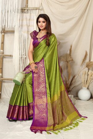 Brown And Grey Printed Banarasi Soft Silk Saree With Digital Print – Zari  Banaras