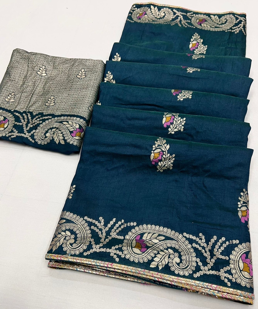 Allover Chamki Work Purple Rose Tussar Silk Saree – Sundari Silks