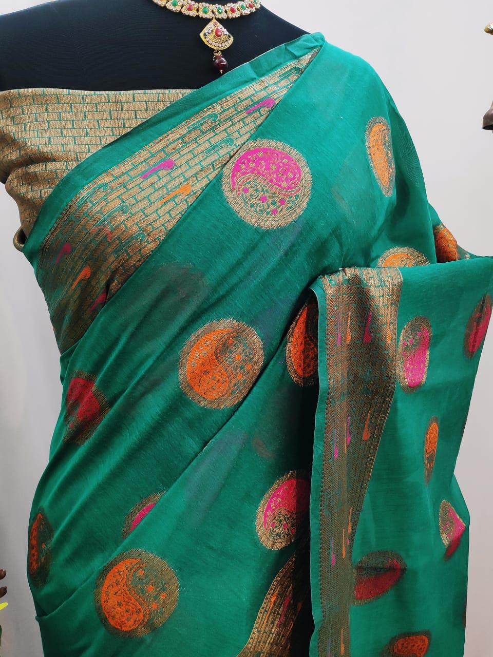 Cotton Linen Jacquard work Saree