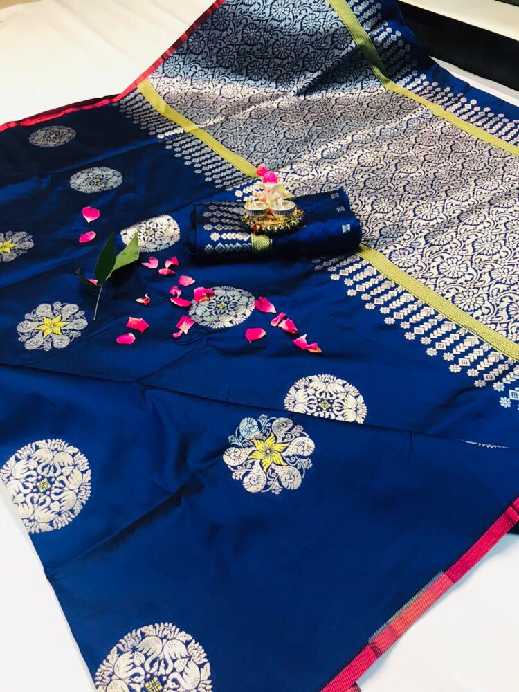 Lichi silk Zari weaving Work Saree